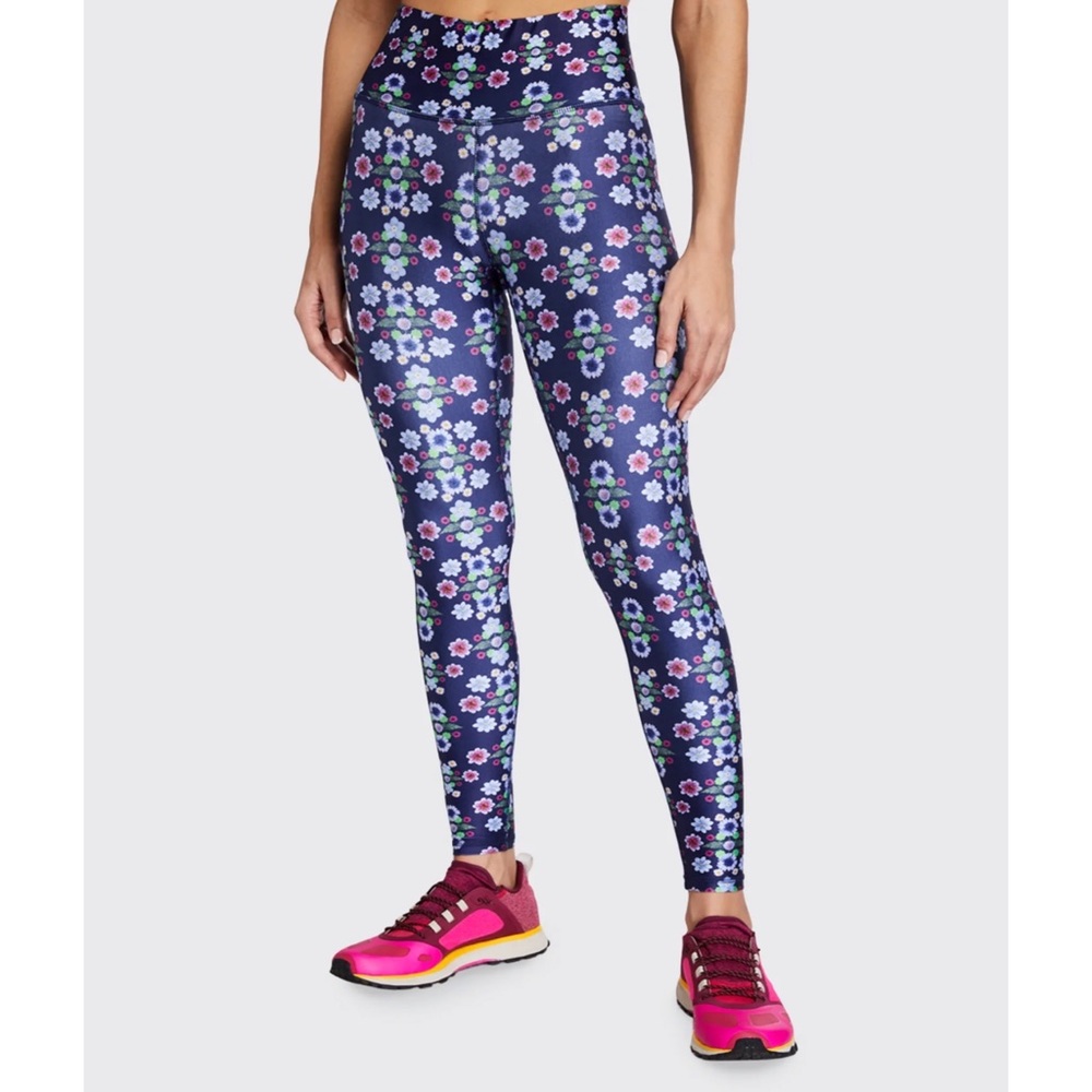 Terez Navy Floral Dream Super-High Band Leggings XS - Picture 2 of 13